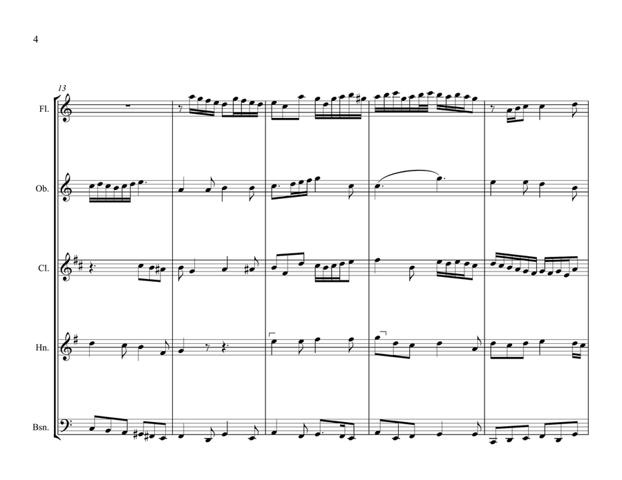 In Dulce Jubilo for Wind Quintet Woodwind Quintet scores gallery preview page 4