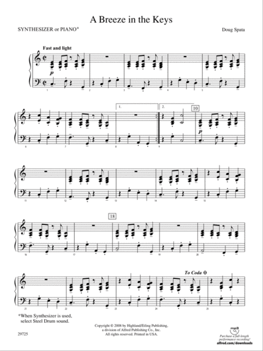 A Breeze in the Keys: Piano Accompaniment Orchestra scores gallery preview page 1