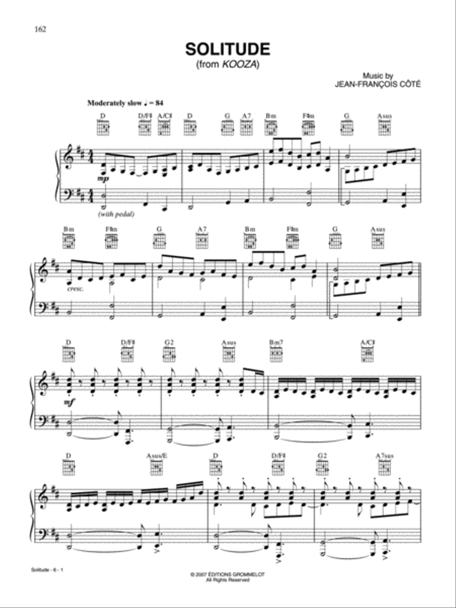 Solitude Piano, Vocal, Guitar scores gallery preview page 1
