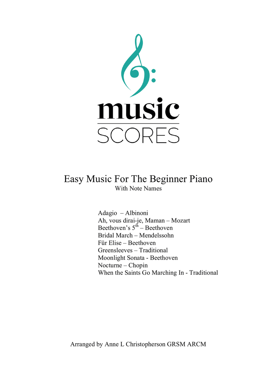 Easy Music for the Beginner - Piano. With Note Names Piano Method scores gallery preview page 1