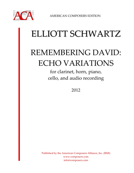 [Schwartz] Remembering David: Echo Variations Small Ensemble - Digital Sheet Music