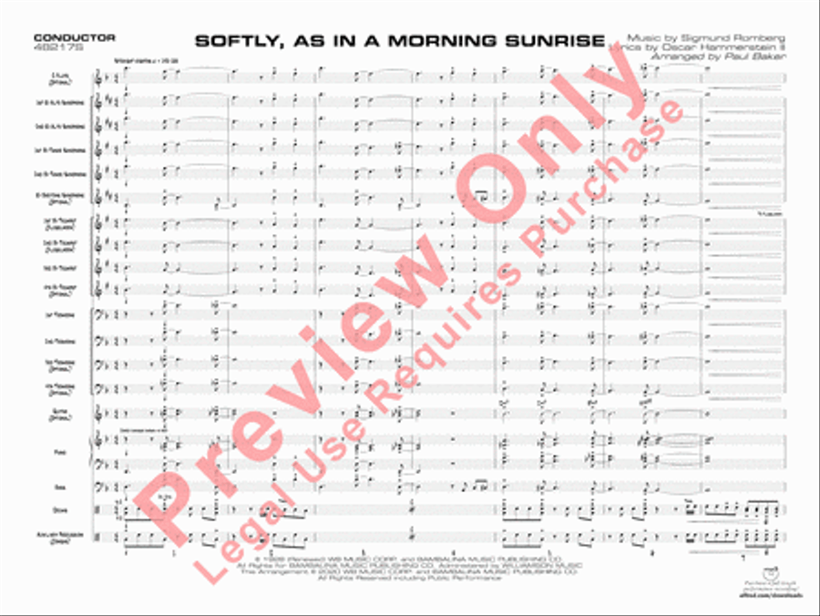 Softly, as in a Morning Sunrise Jazz Ensemble scores gallery preview page 4