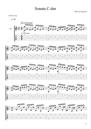 Paganini - Sonata In C-dur ( with tabs)