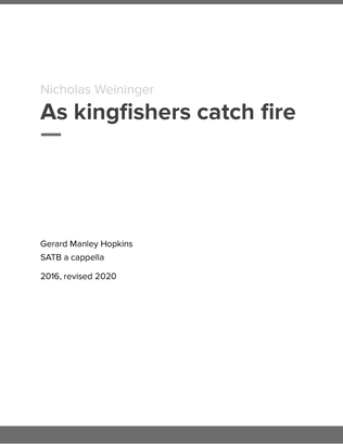 As kingfishers catch fire