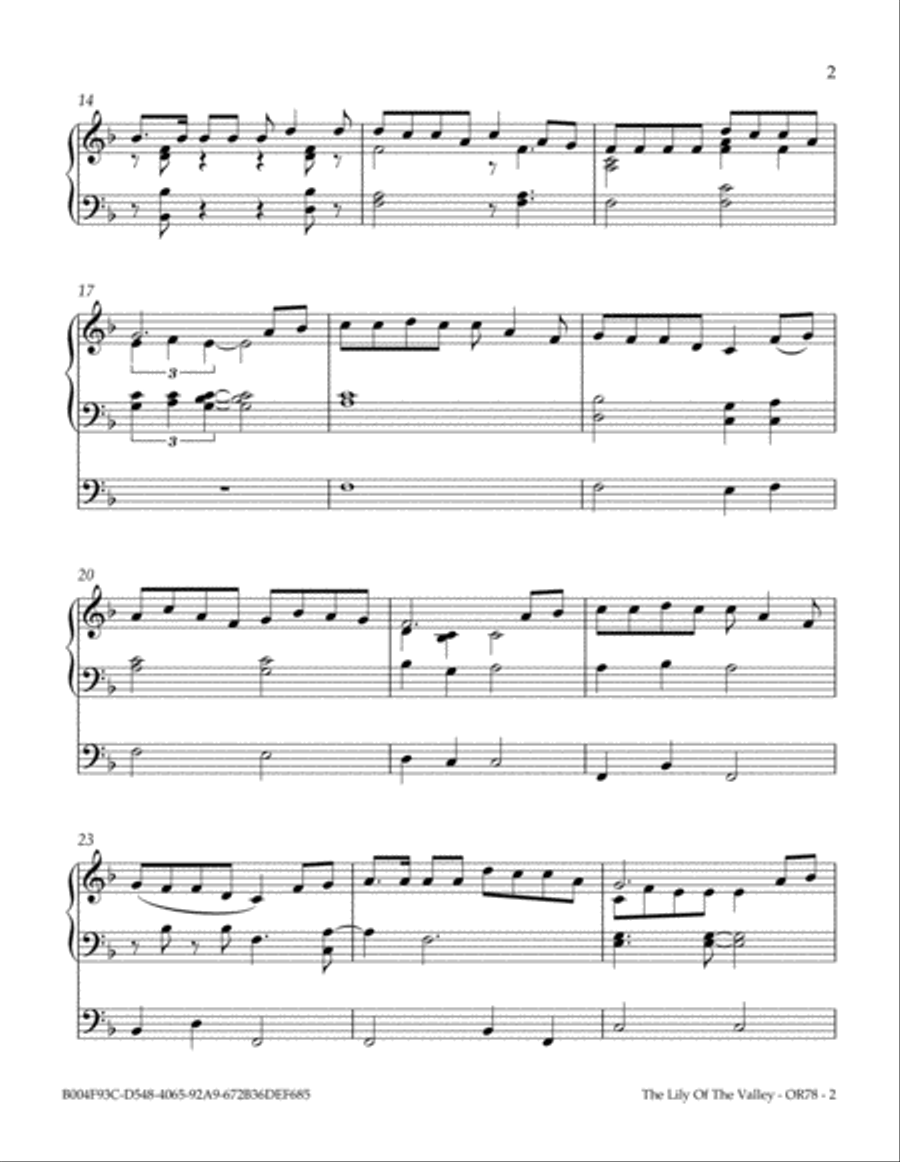 The Lily Of The Valley The Lily Of The Valley Organ Solo scores gallery preview page 3