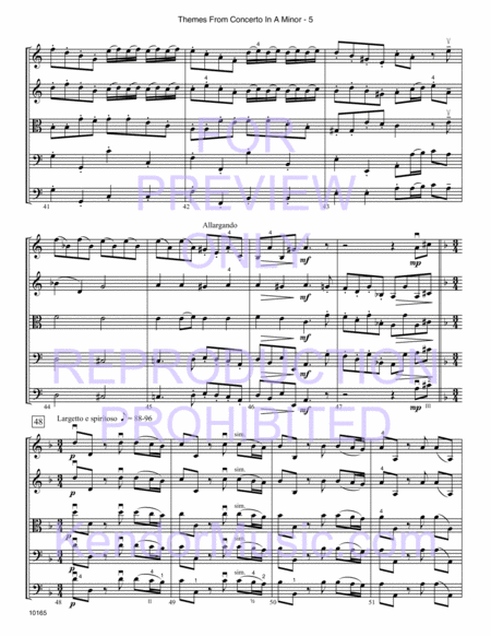 Themes From Concerto In A Minor (Op. 3, No. 8, RV 522) (Full Score)