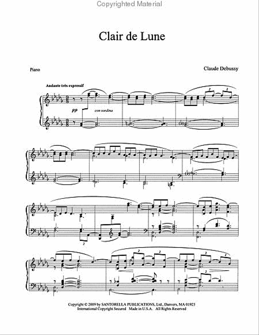 Clair de Lune and Reverie * Original Unedited Edition for Concert Piano* with Performance CD Piano Solo scores gallery preview page 2