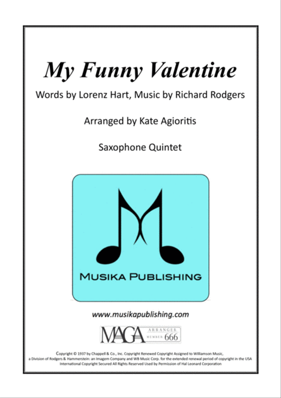 My Funny Valentine My Funny Valentine Saxophone Quintet scores gallery preview page 1