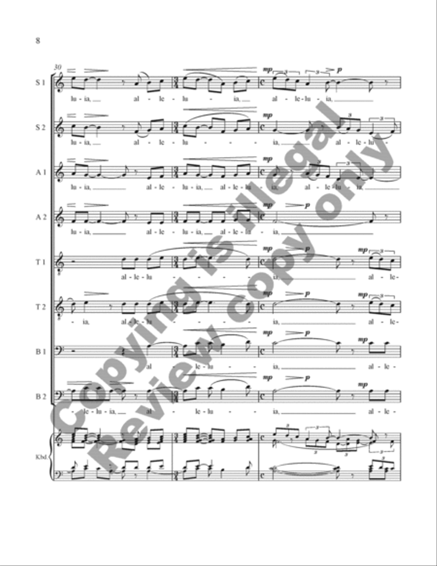Alleluia for SSAATTBB Chorus Unaccompanied SSAATTBB scores gallery preview page 29