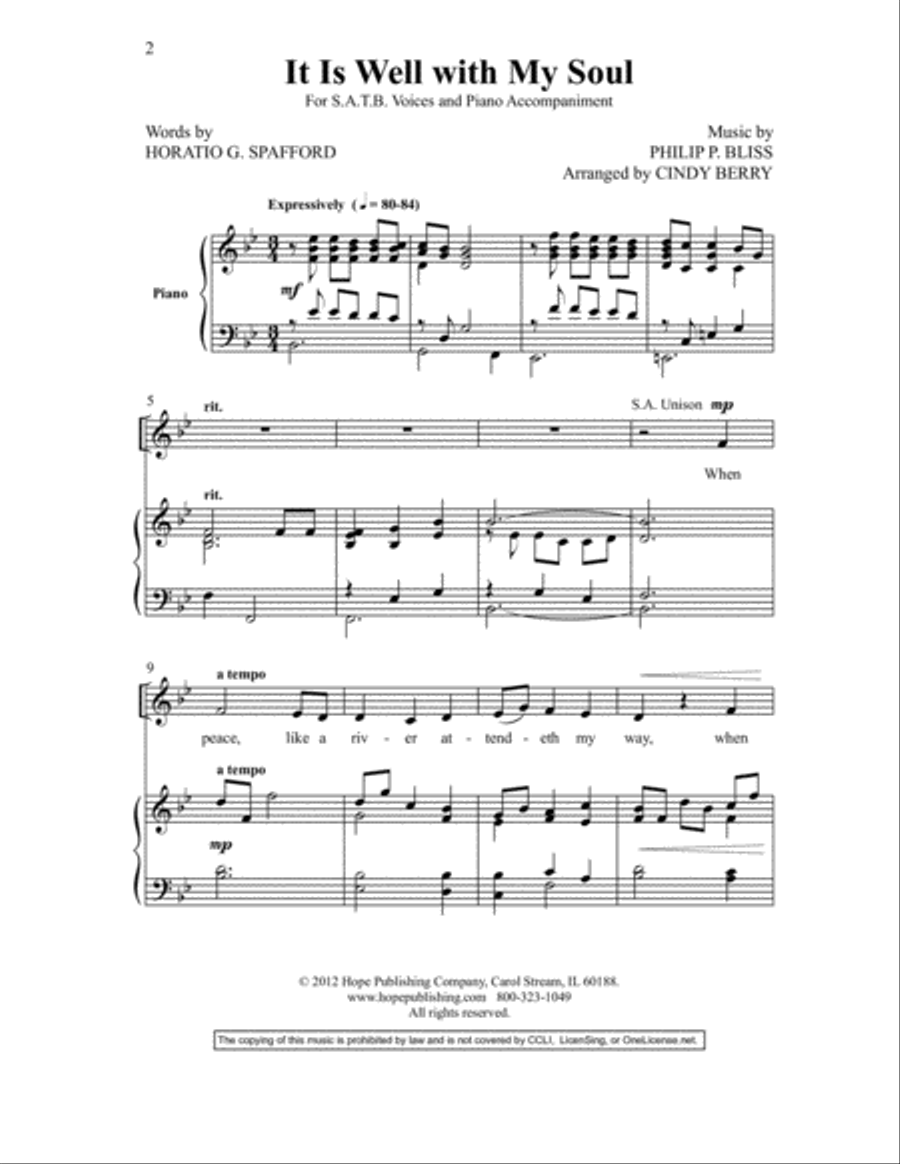 It Is Well with My Soul 4-Part scores gallery preview page 2