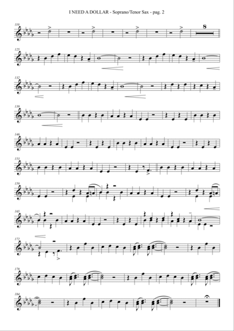 I Need A Dollar Small Ensemble scores gallery preview page 2