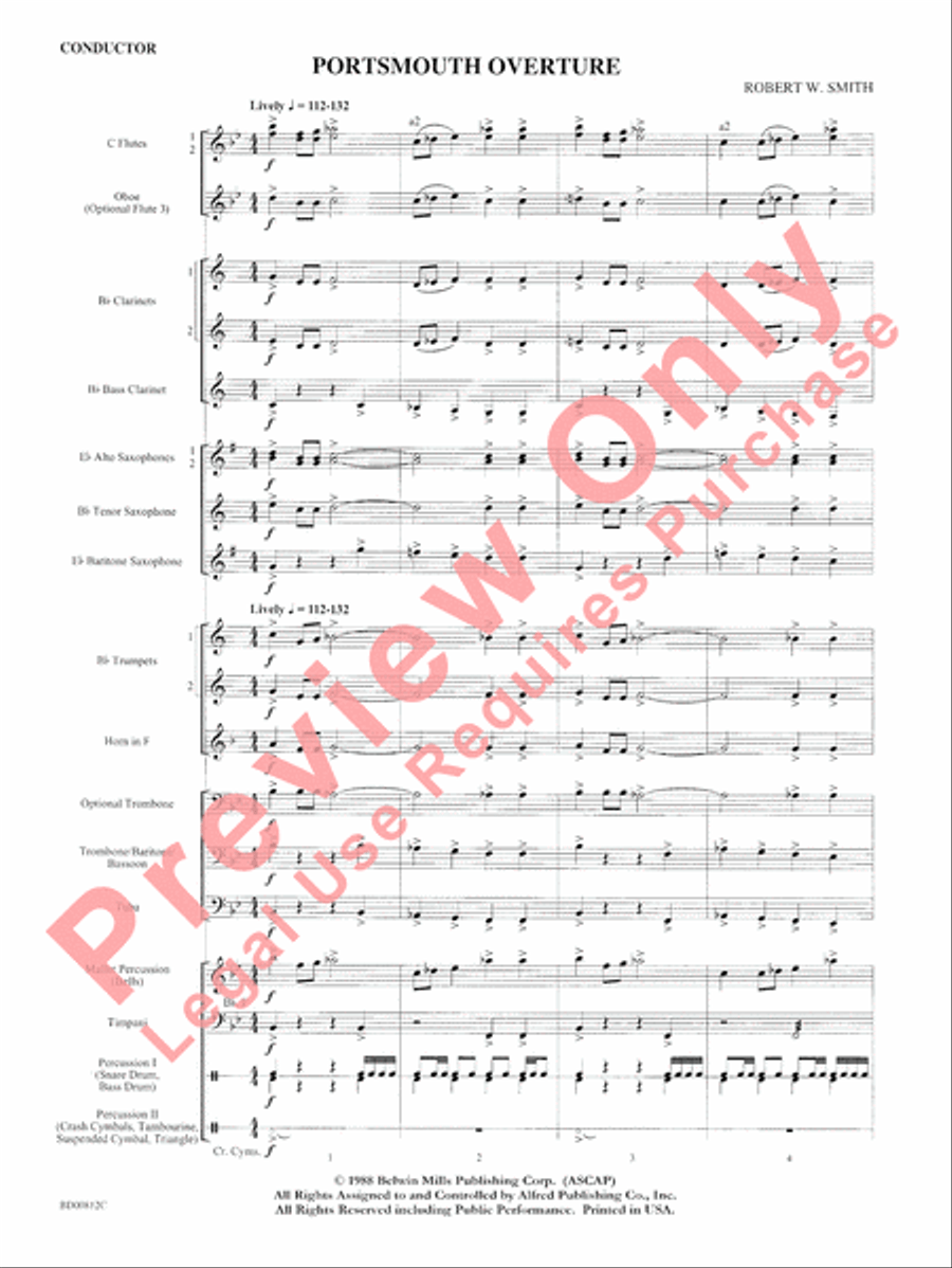 Portsmouth Overture Portsmouth Overture Concert Band scores gallery preview page 3