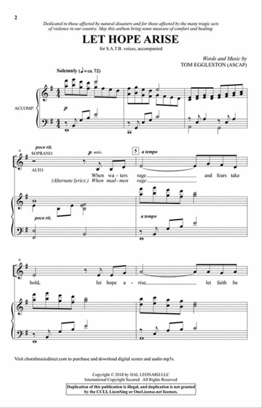 Let Hope Arise 4-Part scores gallery preview page 2