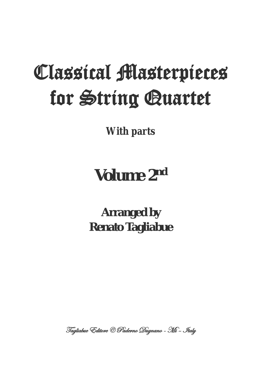 CLASSICAL MASTERPIECES for String Quartet - With parts - Volume 2nd - Look inside String Quartet scores gallery preview page 1