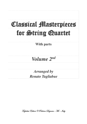 Book cover for CLASSICAL MASTERPIECES for String Quartet - With parts - Volume 2nd - Look inside