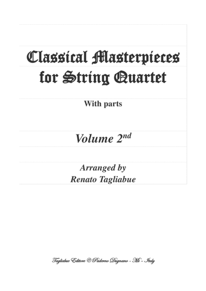 CLASSICAL MASTERPIECES for String Quartet - With parts - Volume 2nd - Look inside image number null