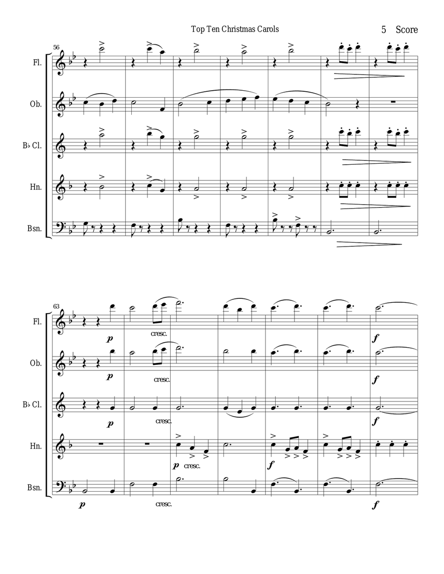 Tomorrow Shall be My Dancing Day for woodwind quintet Woodwind Quintet scores gallery preview page 5