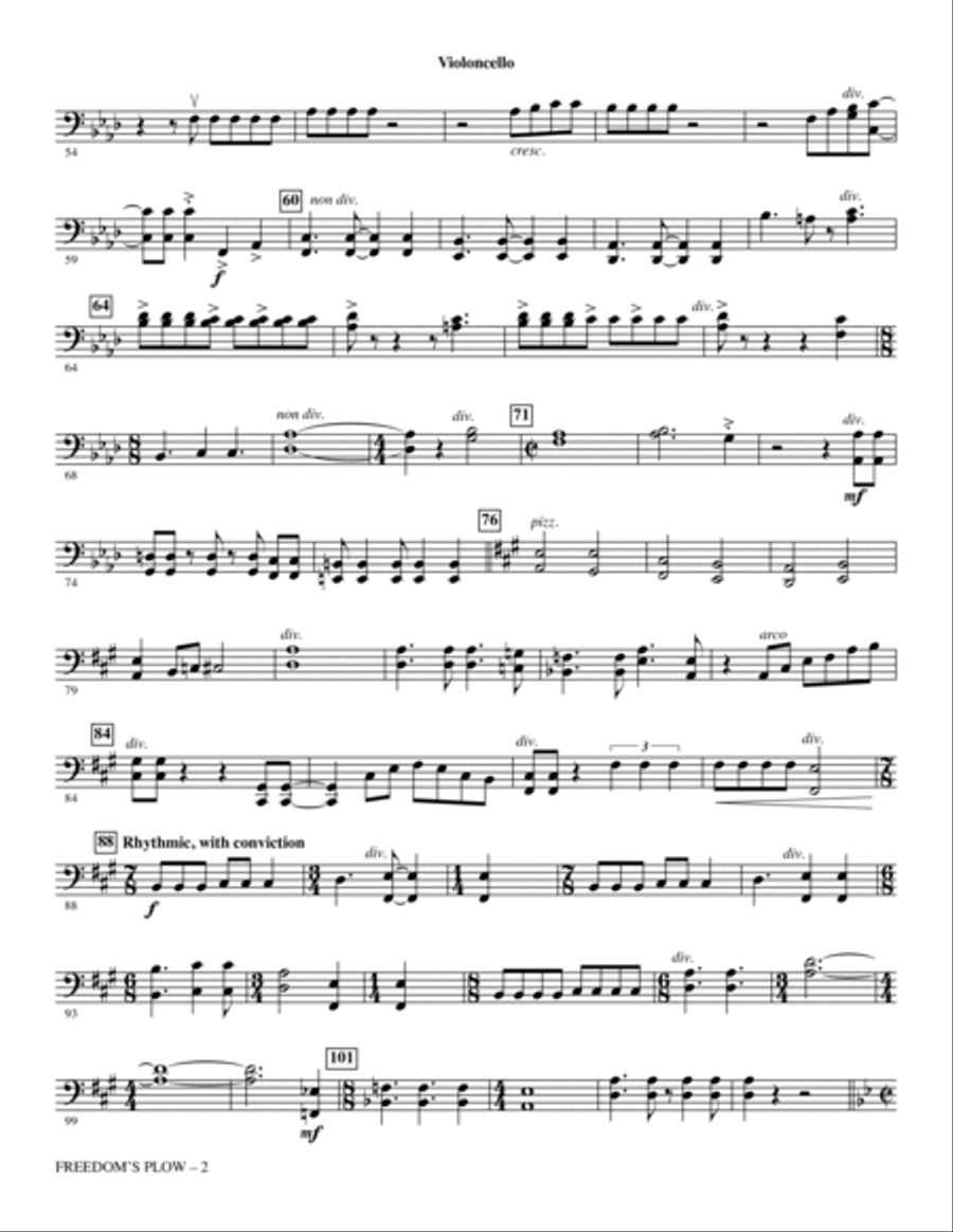 Freedom's Plow - Violoncello Choir scores gallery preview page 2