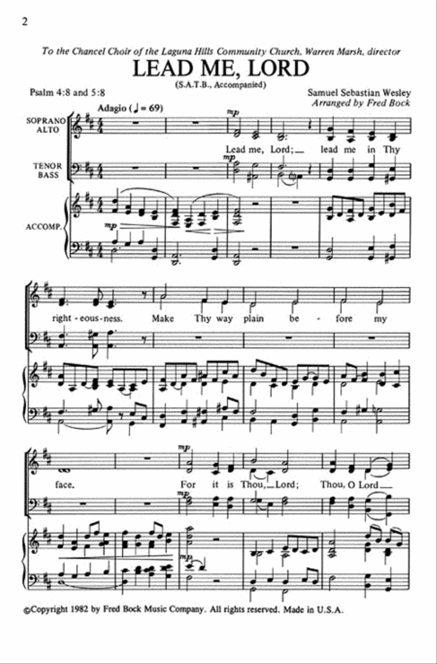 Lead Me, Lord Lead Me, Lord 4-Part scores gallery preview page 2