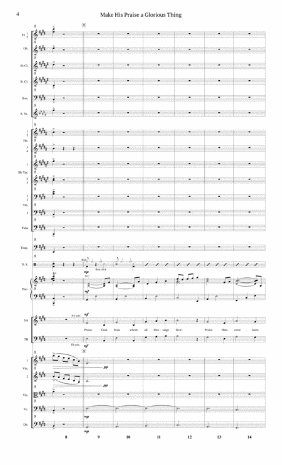 Make His Praise a Glorious Thing (Orchestration) Full Orchestra scores gallery preview page 4