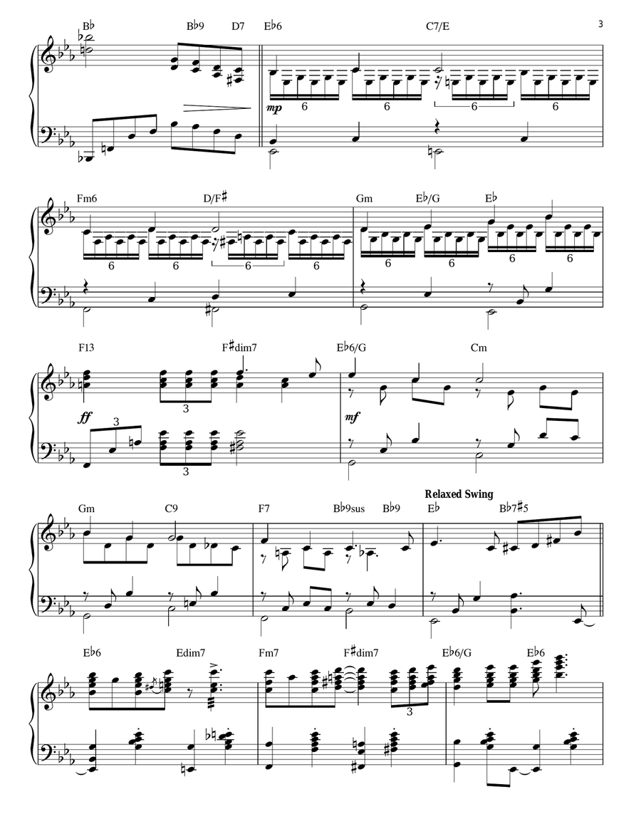 Memories Of You [Stride version] (arr. Brent Edstrom) Piano Solo scores gallery preview page 3