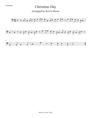 Christmas Day (Easy key of C) Trombone
