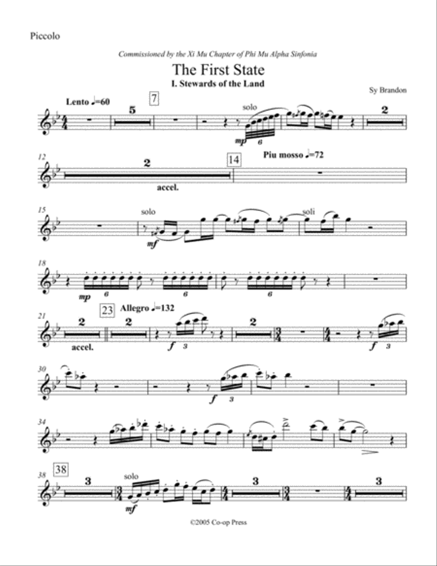 The First State - Set of Parts Concert Band scores gallery preview page 1