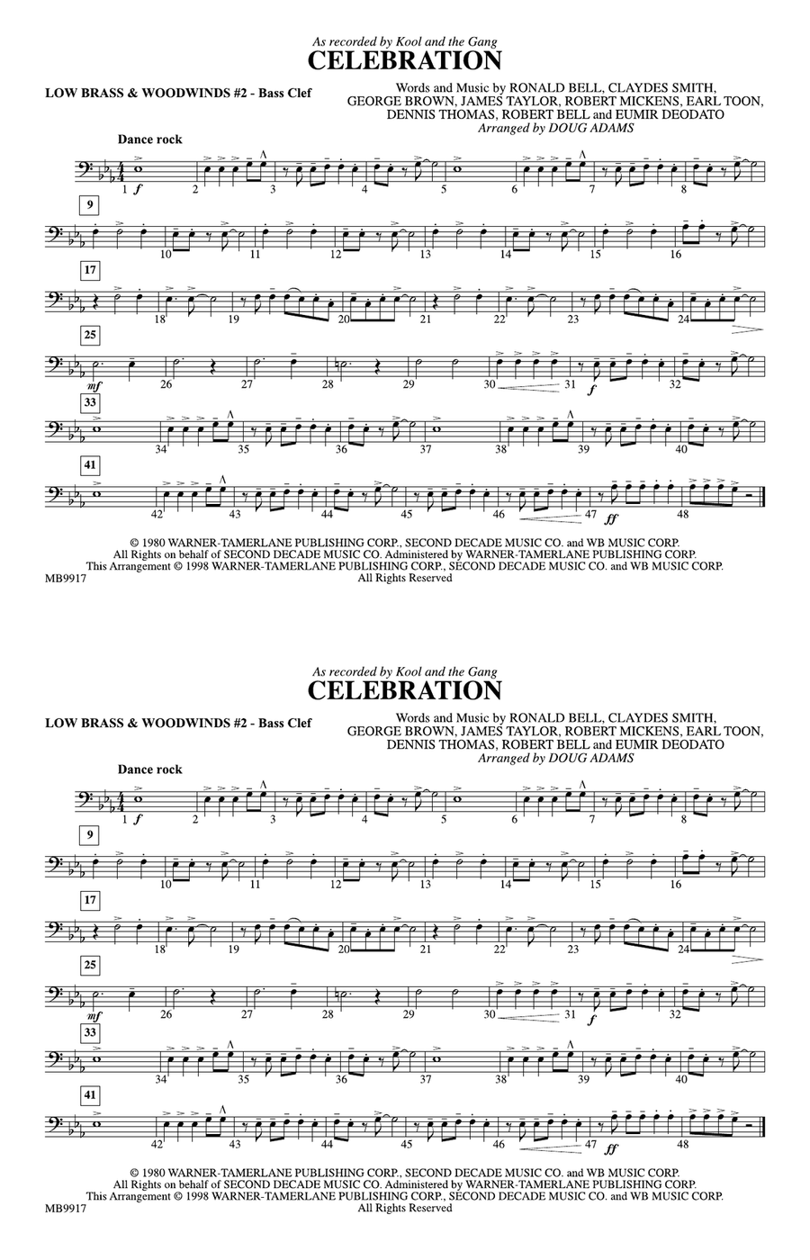 Celebration: Low Brass & Woodwinds #2 - Bass Clef