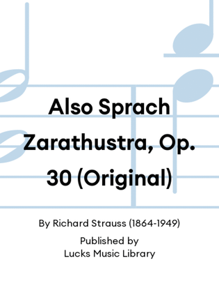 Book cover for Also Sprach Zarathustra, Op. 30 (Original)