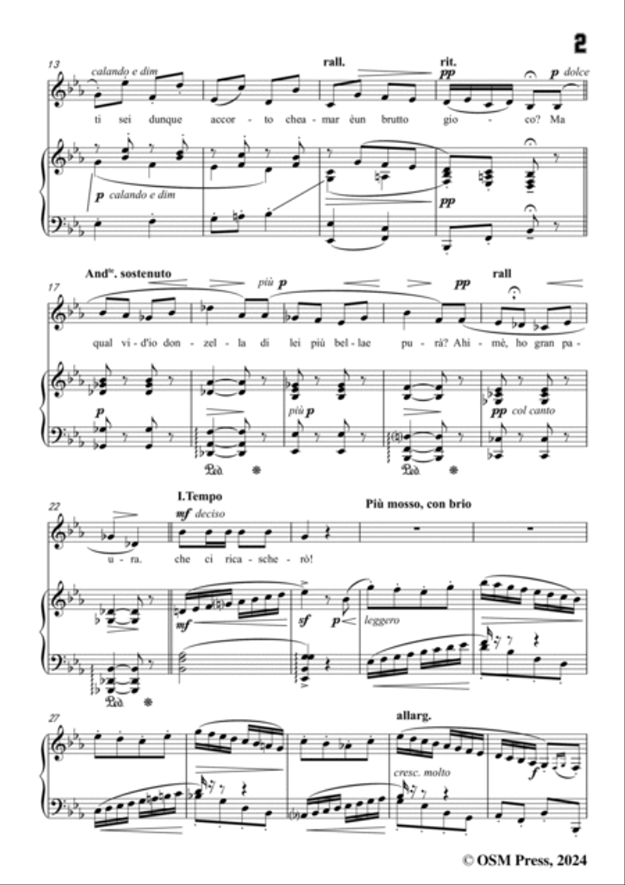 Donaudy-Cuor Mio,Cuor Mio Non Vedi,in E flat Major Voice scores gallery preview page 3