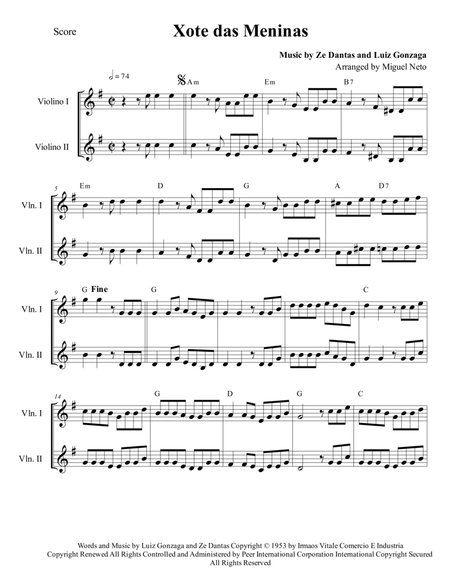 O Xote Das Meninas Set of Parts scores gallery preview page 1