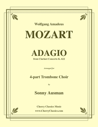 Book cover for Adagio from Clarinet Concerto K. 622 for 4-part Trombone Choir