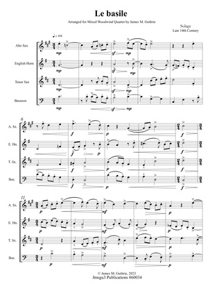 Solage: Le basile for Mixed Woodwind Quartet