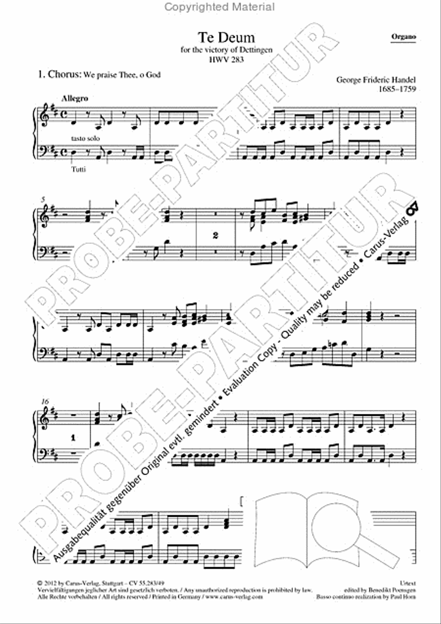 Te Deum for the Victory of Dettingen Organ scores gallery preview page 3