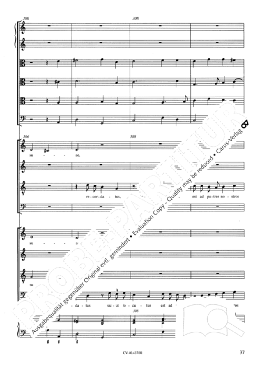 Magnificat a 8 voci con 6 vel 10 istromenti 4-Part scores gallery preview page 33