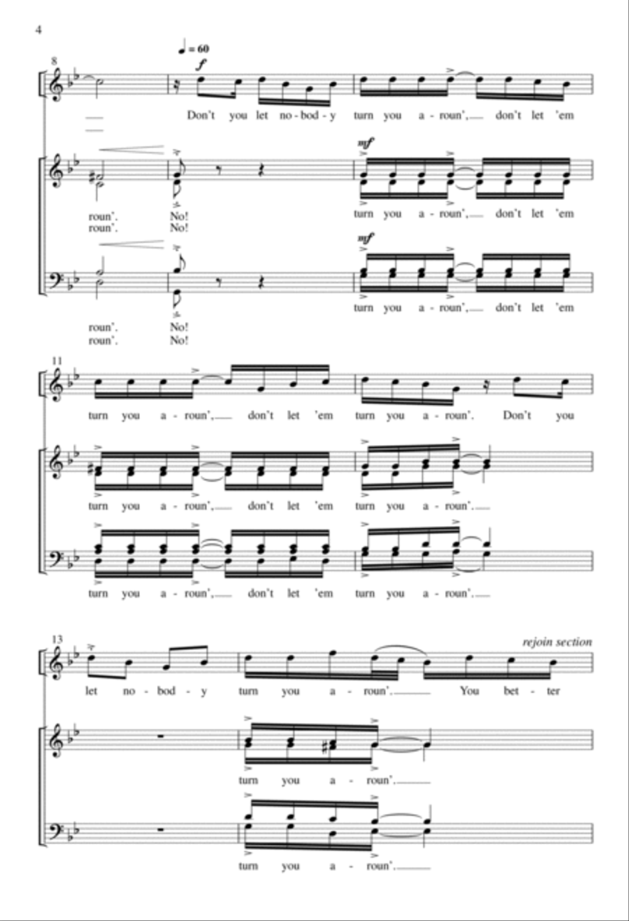 Don't You Let Nobody Turn You Aroun' Divisi scores gallery preview page 4