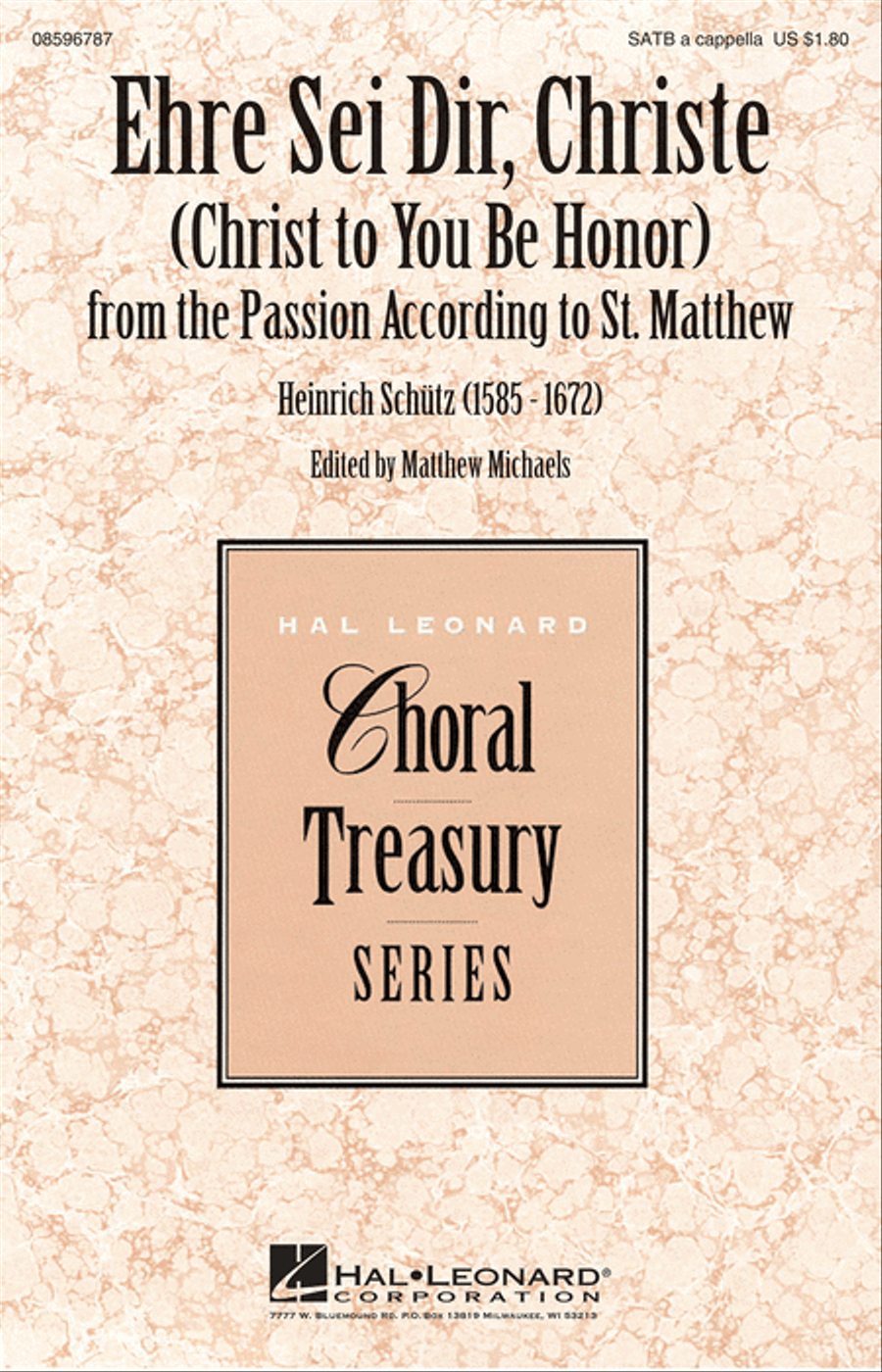 Ehre Sei Dir, Christe (Christ to You Be Honor) 4-Part scores gallery preview page 1