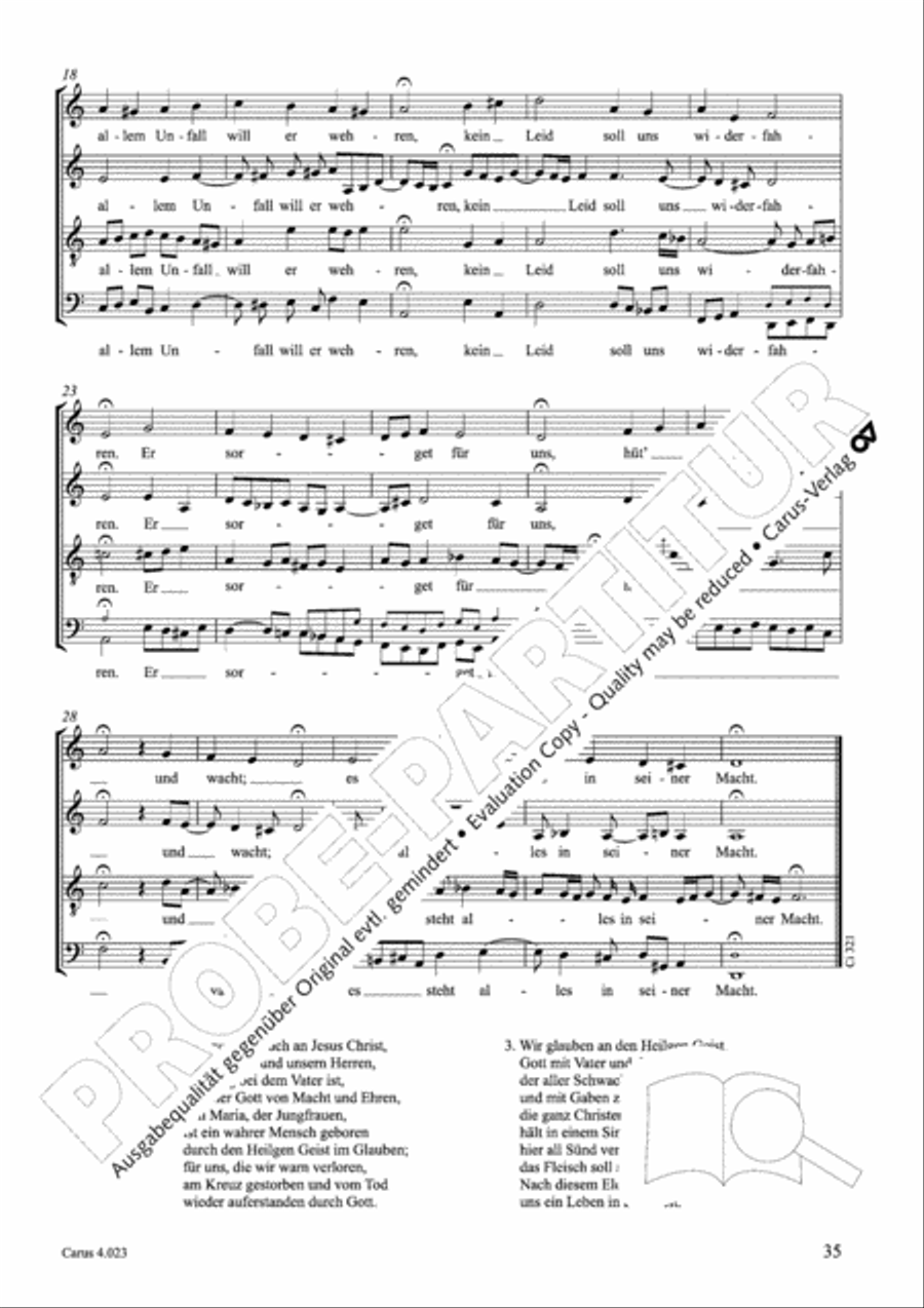 Luther Lieder in settings by J. S. Bach for mixed choir SATB 4-Part scores gallery preview page 36