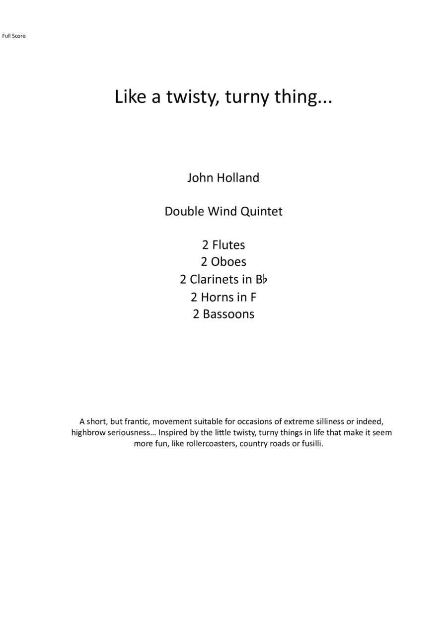 Like A Twisty, Turny Thing… Bassoon scores gallery preview page 1