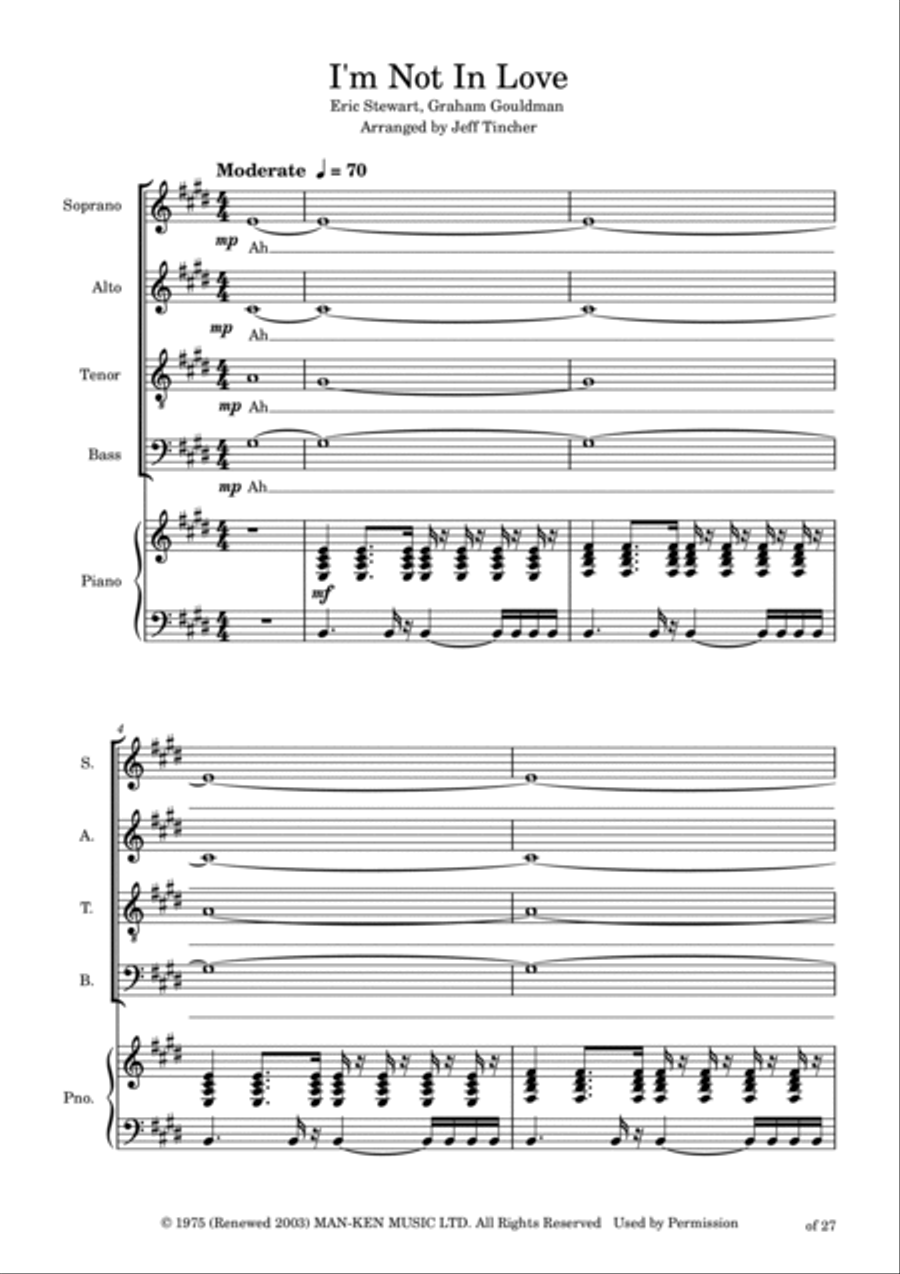 I'm Not In Love 4-Part scores gallery preview page 2