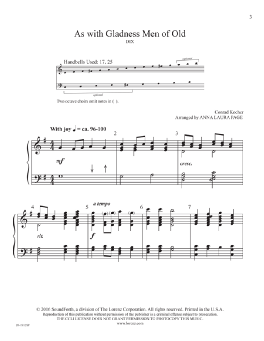 As with Gladness Men of Old 3-Octaves scores gallery preview page 2