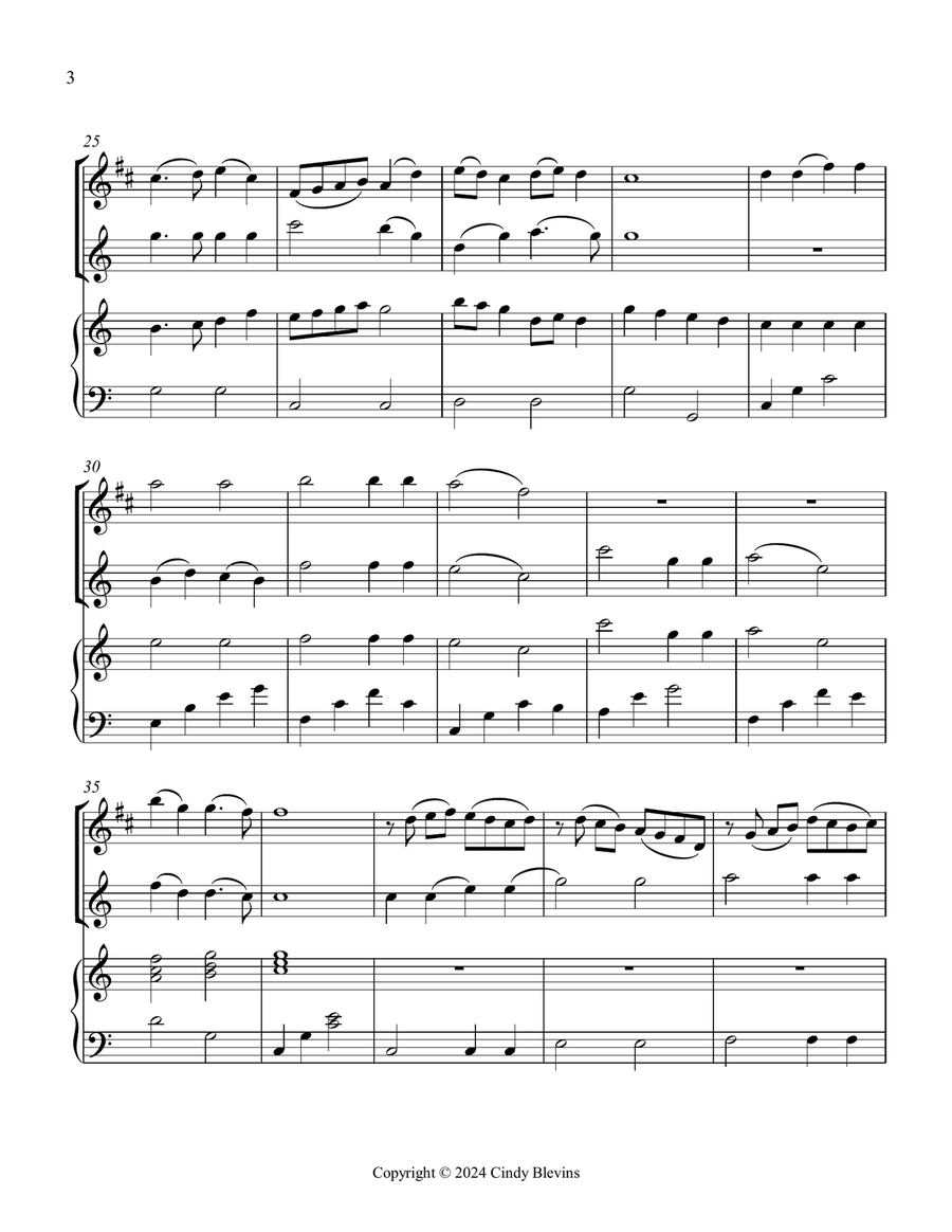 Holy, Holy, Holy! Lord God Almighty, for Piano, Clarinet and Violin Small Ensemble scores gallery preview page 4