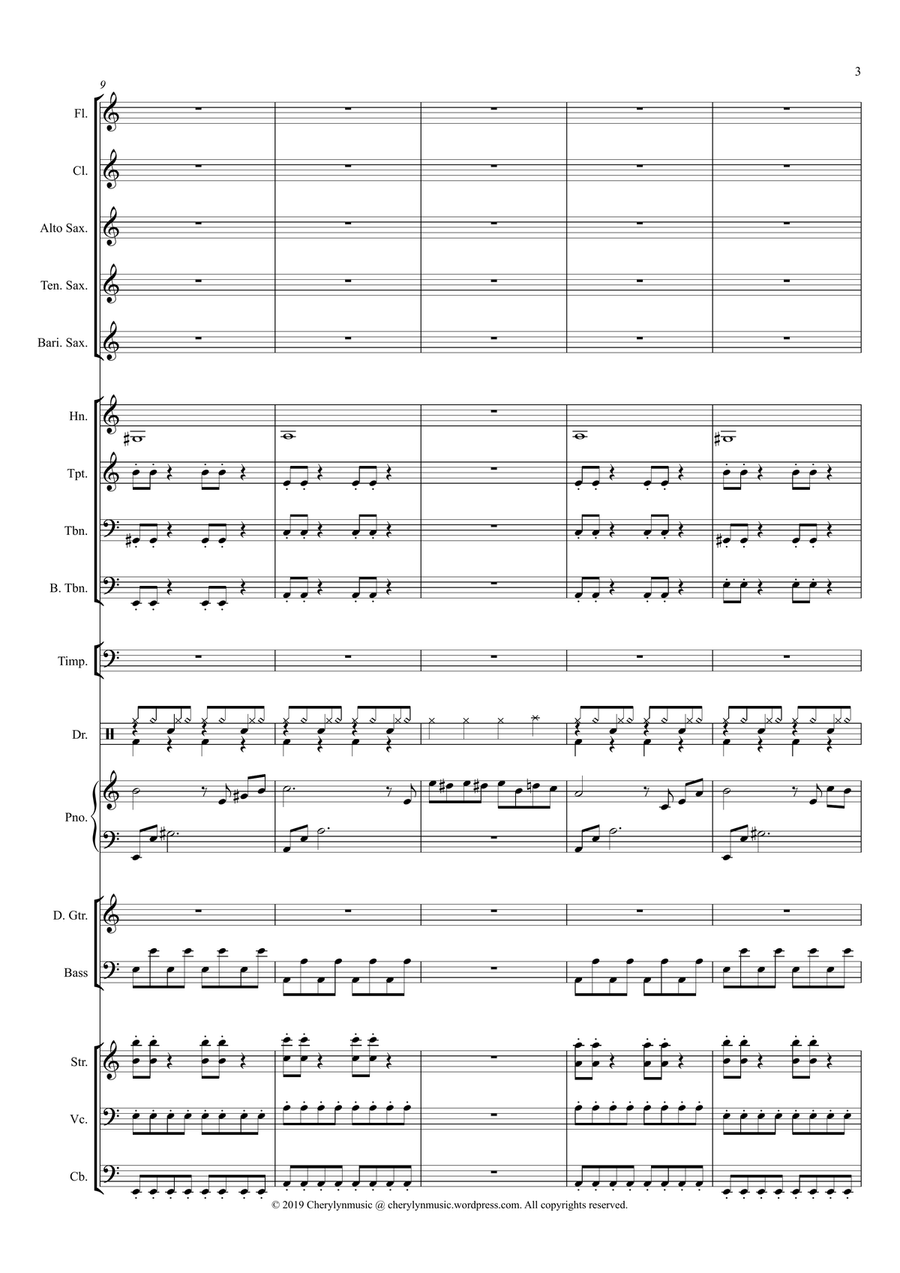 Beethoven and A Bumble Bee (Orchestral Medley of Fur Elise & Flight of the Bumblebee) Concert Band scores gallery preview page 3