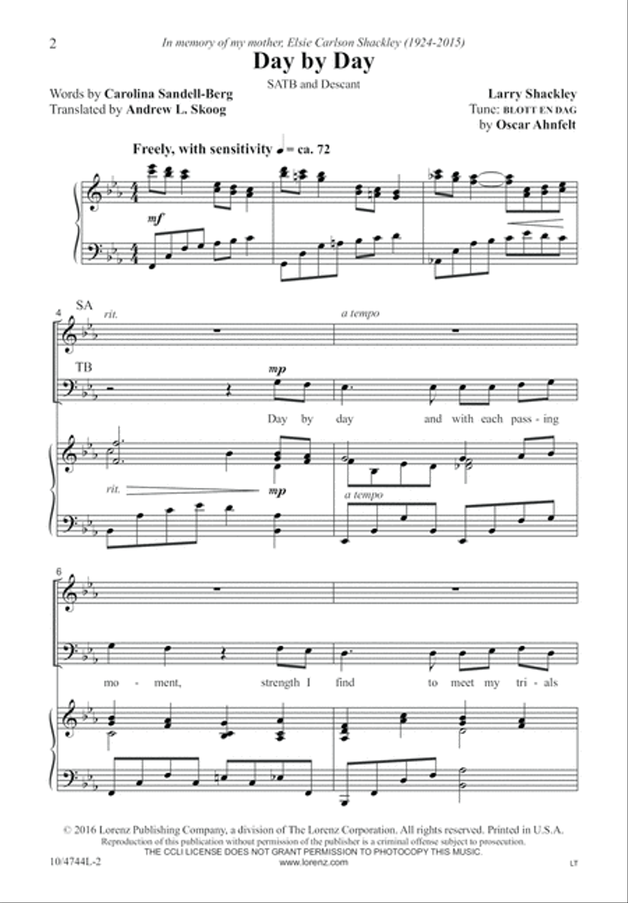 Day by Day 4-Part scores gallery preview page 2