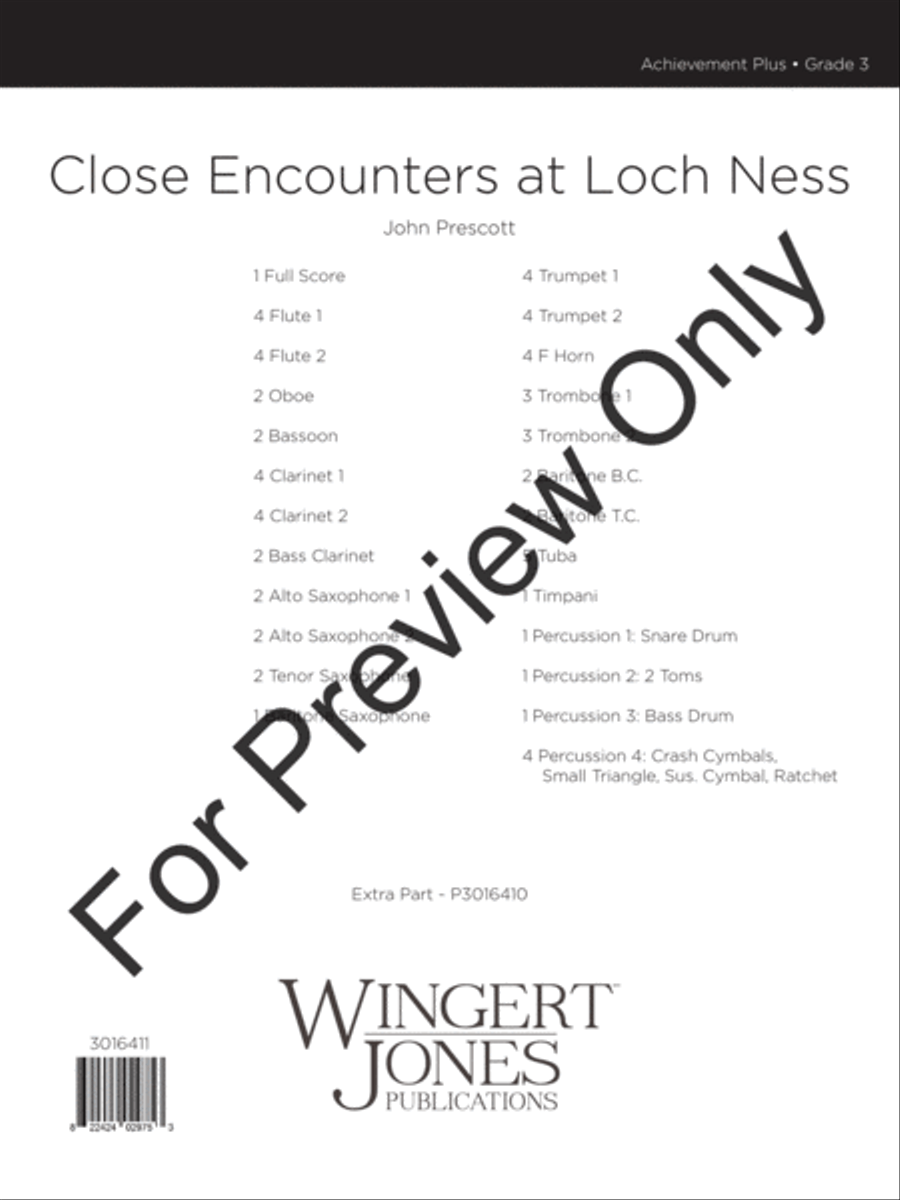 Close Encounter at Loch Ness Concert Band scores gallery preview page 2