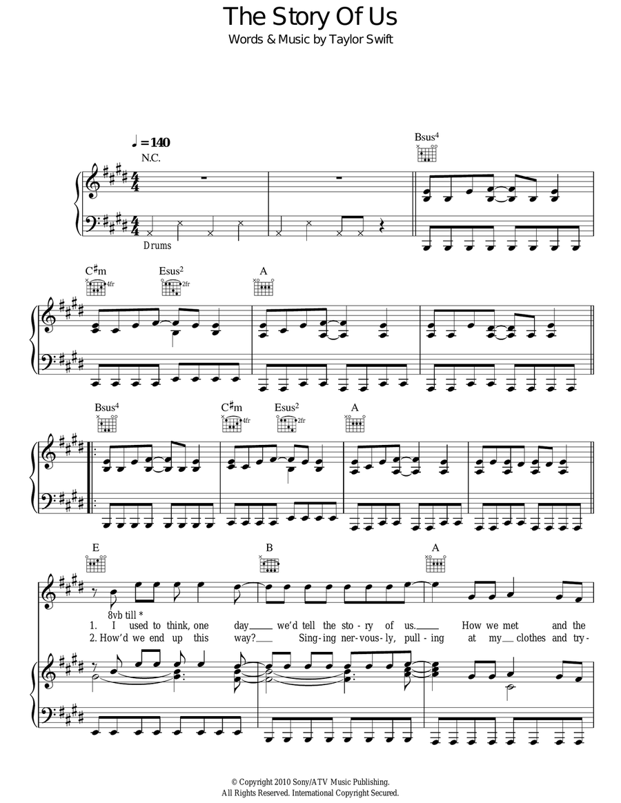 The Story Of Us Acoustic Guitar scores gallery preview page 1