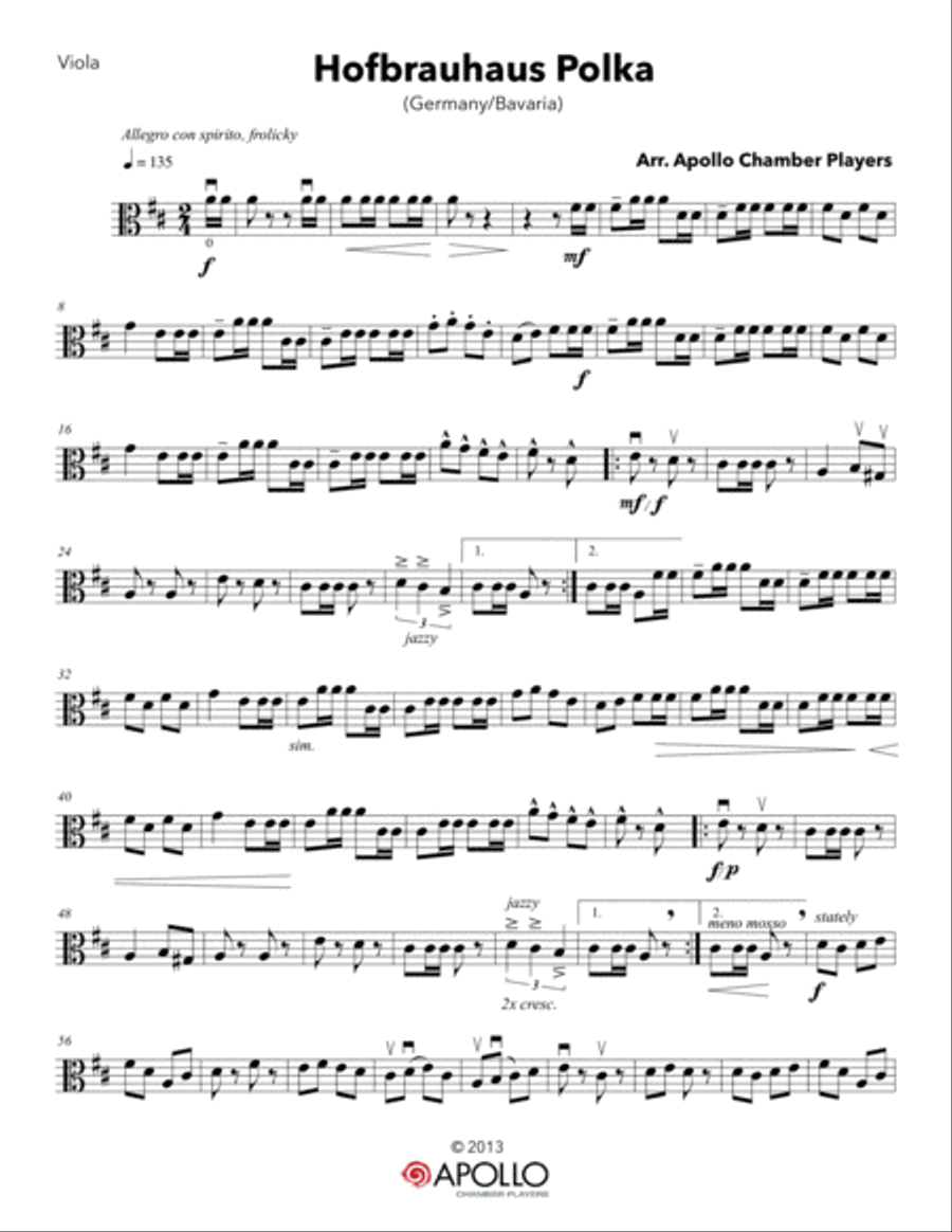 Hofbrauhaus Polka String Quartet scores gallery preview page 6