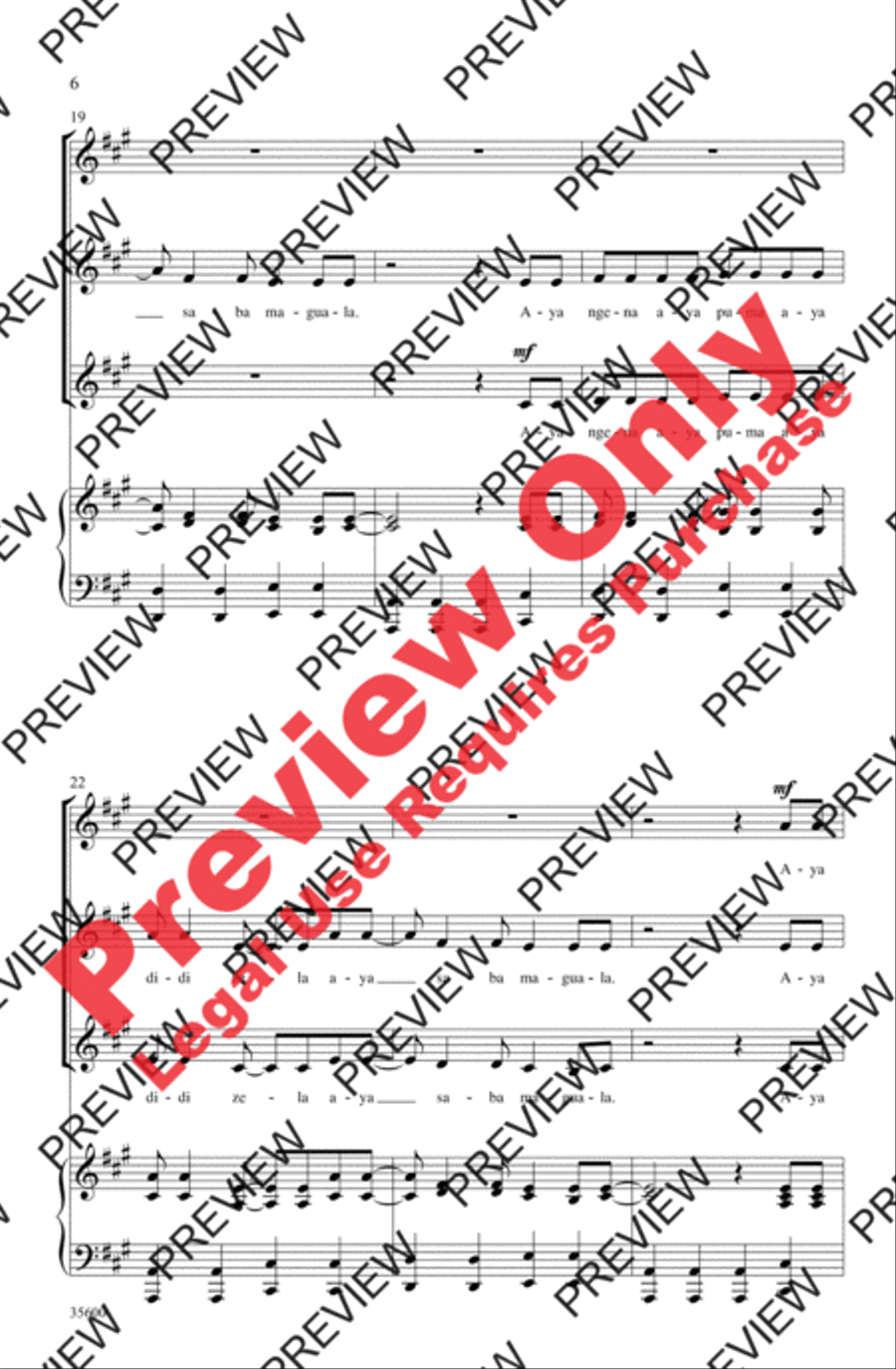 Aya Ngena Women's Choir scores gallery preview page 6