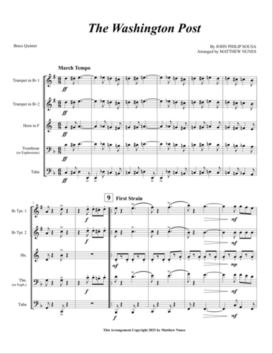 The Washington Post Brass Quintet scores gallery preview page 3