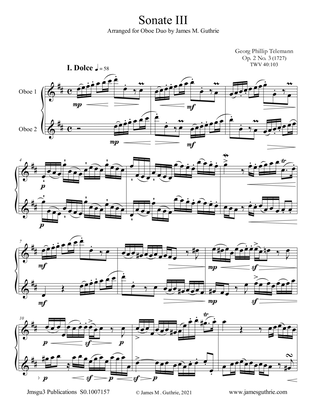 Telemann: Sonata Op. 2 No. 3 for Oboe Duo